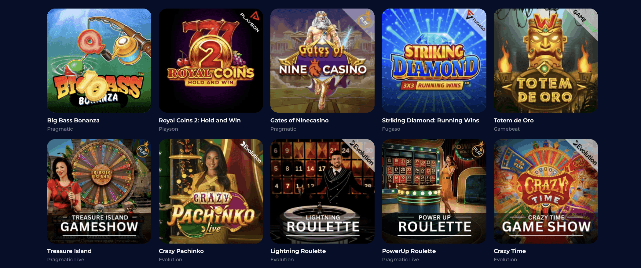 Jeux de Casino sur NineCasino